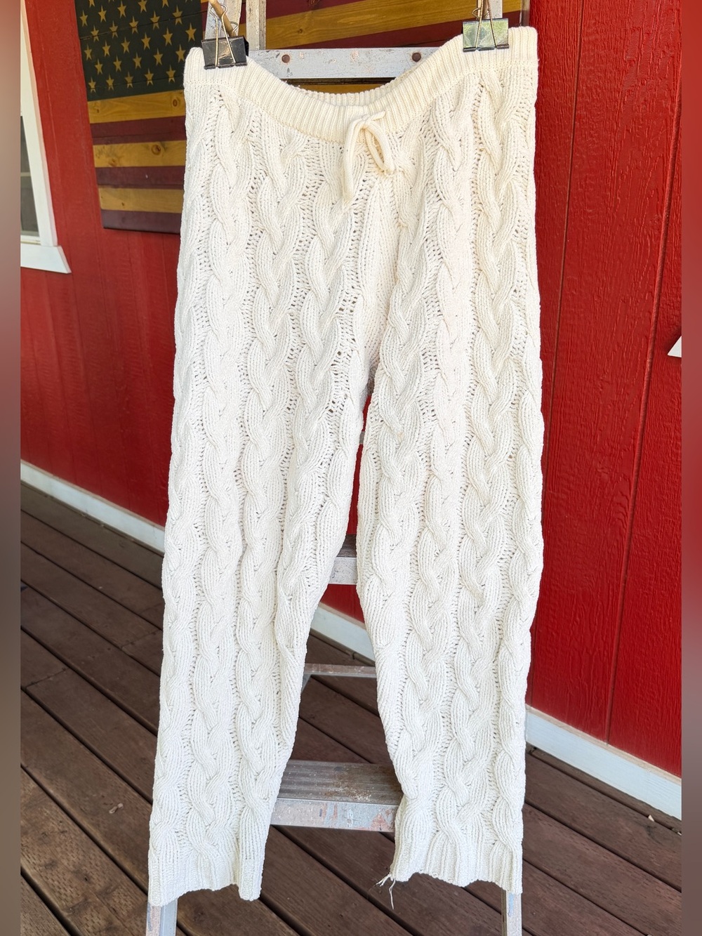 Forever 21 Cream Cable Knit Lounge Pants - Picture 2 of 3